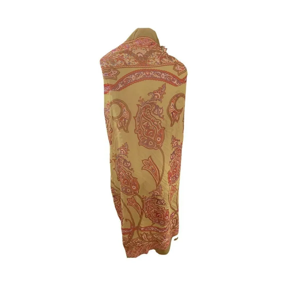 Nordstrom Wrap /Scarf -48 x48 green red  paisley